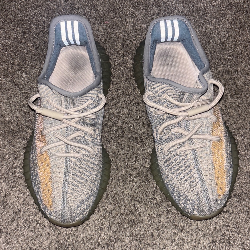 Yeezy Gray and Tan Sneakers